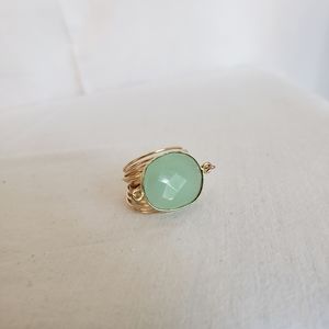 Wire wrapped chalcedony ring